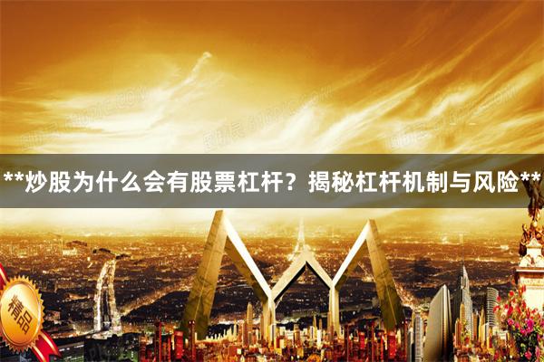 **炒股为什么会有股票杠杆？揭秘杠杆机制与风险**